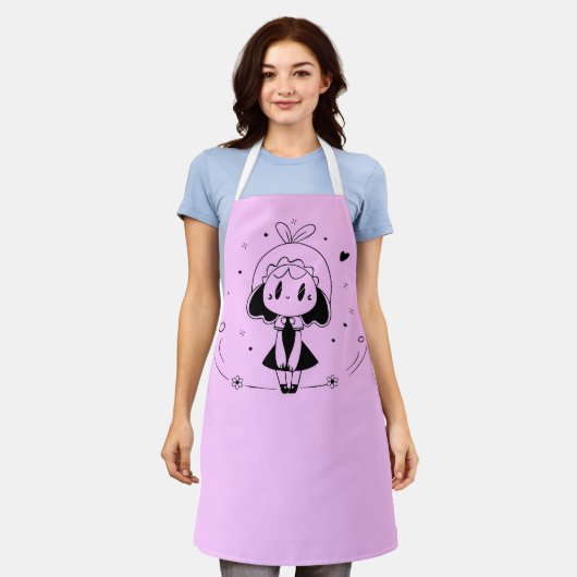 Süßes Anime-Mädchen Schürze (Getragen)
