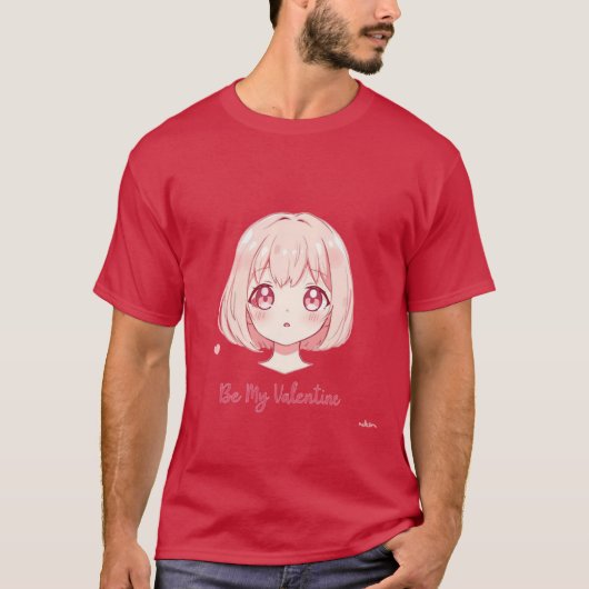 Süßes Anime-Mädchen - Sei Mein Valentins-T-Shirt T-Shirt (Vorderseite)