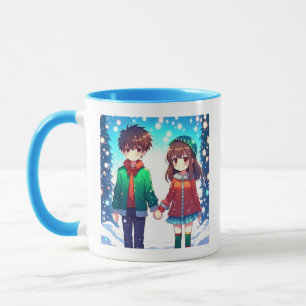 Süßes Anime-Paar Unser erstes Weihnachten Tasse