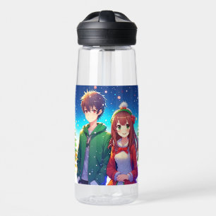 Süßes Anime-Paar Weihnachten Trinkflasche