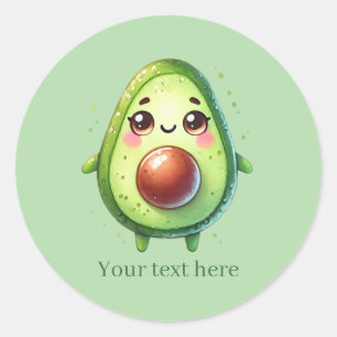 Süßes anpassbares Geschäft Avocado Runder Aufkleber