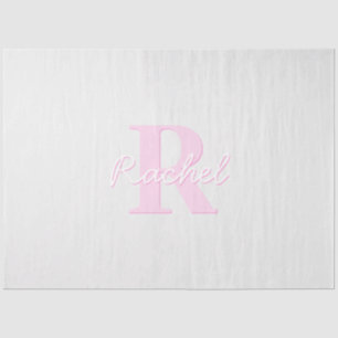 Süßes anpassbares Monogramm Pink Ombre & Grau Seidenpapier