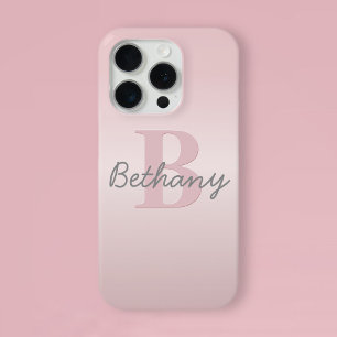 Süßes anpassbares rosa Monogramm und Ihr Name in S Case-Mate iPhone Hülle