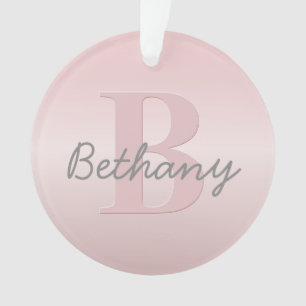 Süßes anpassbares rosa Monogramm und Ihr Name in S Ornament