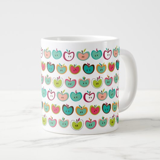 Süßes Apfelmuster Jumbo-Tasse (Vorderseite Rechts)