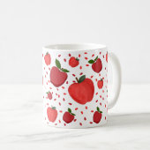 Süßes Apfelmuster Kaffeetasse (VorderseiteRechts)