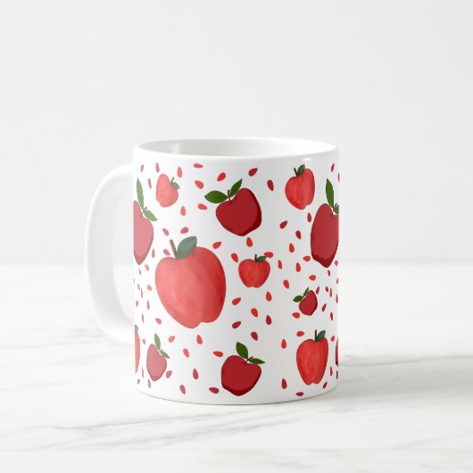 Süßes Apfelmuster Kaffeetasse (Vorderseite Links)