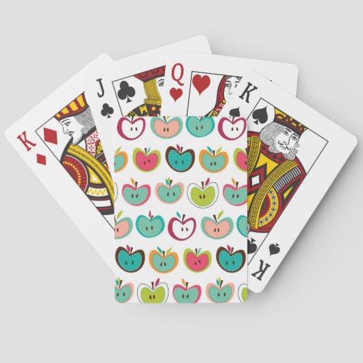 Süßes Apfelmuster Spielkarten (Rückseite)