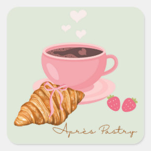 Süßes Après-Pastry Quadratischer Aufkleber