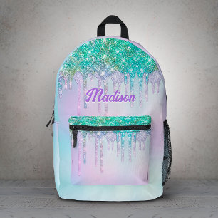 Süßes aqua türkisfarbenes Einhorn Glitter Drips Mo Bedruckter Rucksack