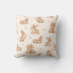 Süßes Aquarell-Baby-Bunny-Kaninchen-Muster Kissen