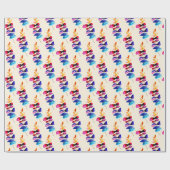 Süßes Aquarell-Blumendesign Geschenkpapier (Flach)