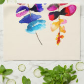 Süßes Aquarell-Blumendesign Geschirrtuch (Gefaltet)