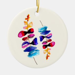 Süßes Aquarell-Blumendesign Keramik Ornament