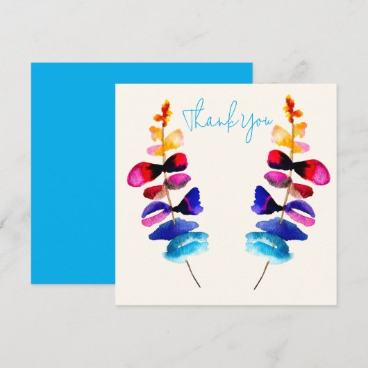 Süßes Aquarell-Blumendesign Mitteilungskarte (Vorne/Hinten)