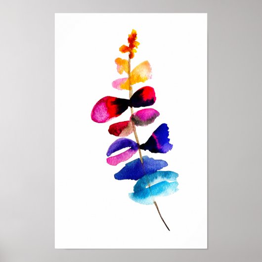 Süßes Aquarell-Blumendesign Poster (Vorne)