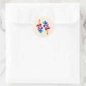 Süßes Aquarell-Blumendesign Runder Aufkleber (Tasche)