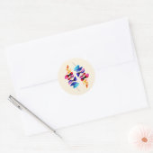 Süßes Aquarell-Blumendesign Runder Aufkleber (Umschlag)