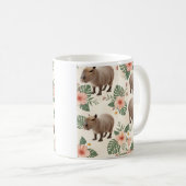 Süßes Aquarell-Capybara-Nahtloses Muster Kaffeetasse (VorderseiteRechts)