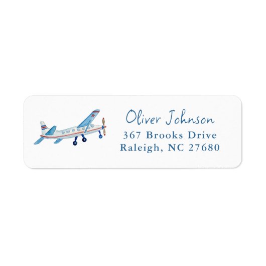 Süßes Aquarell-Flugzeug Babyjunge (Vorne)