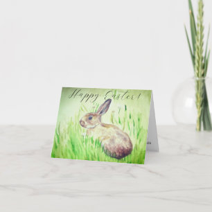 Süßes Aquarell Kaninchen Hase Oster Humor Ei Dankeskarte