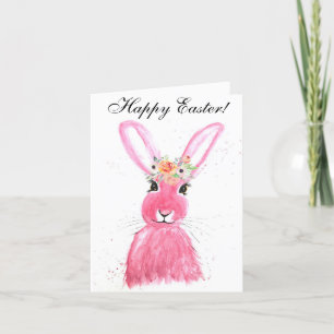 Süßes Aquarell Kaninchen Hase Ostern Floral Th Dankeskarte