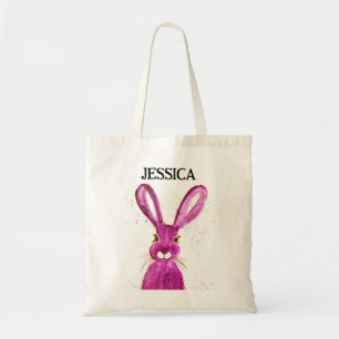 Süßes Aquarell-Kaninchen Hase Ostern Floral Tragetasche