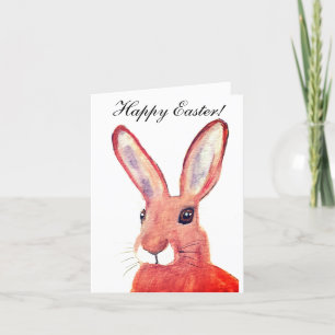 Süßes Aquarell-Kaninchen Hase Ostern Humor Dankeskarte