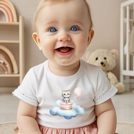 Süßes Aquarell-Kätzchen-Geburtstags-Baby-T-Shirt Kleinkind T-shirt