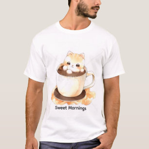 Süßes Aquarell-Kätzchen in Teetassen-Grafik-T-Shir T-Shirt