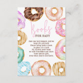 Süßes Aquarell niedlich Donuts Bücher Babydusche Begleitkarte (Vorderseite)