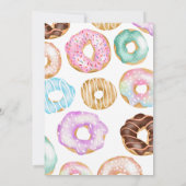 Süßes Aquarell niedliche Donuts Windeln Babydusche Einladung (Rückseite)