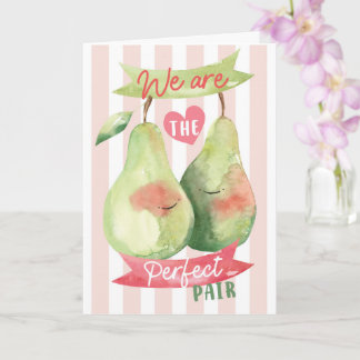 Süßes Aquarell-Paar Birnen Valentinstag Jubiläum Karte