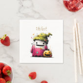 Süßes Aquarell-Patchwork-Geister-Halloween Serviette (Beispiel)