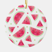 Süßes Aquarell-Wassermelone-Muster Keramikornament (Vorne)