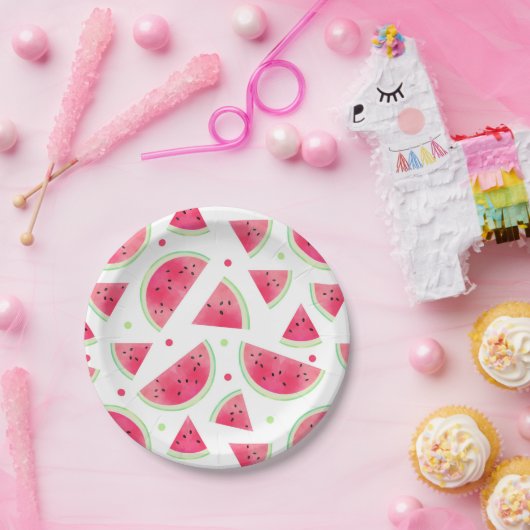 Süßes Aquarell-Wassermelone-Muster Pappteller (Party)
