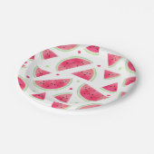 Süßes Aquarell-Wassermelone-Muster Pappteller (Schrägansicht)