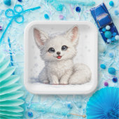 Süßes Arktis-Fuchs-Cozy-Design mit positiven Vibes Pappteller (Party)