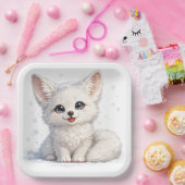 Süßes Arktis-Fuchs-Cozy-Design mit positiven Vibes Pappteller (Party)