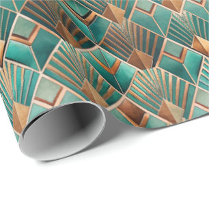Süßes Art Deco-Fliesenmuster Geschenkpapier