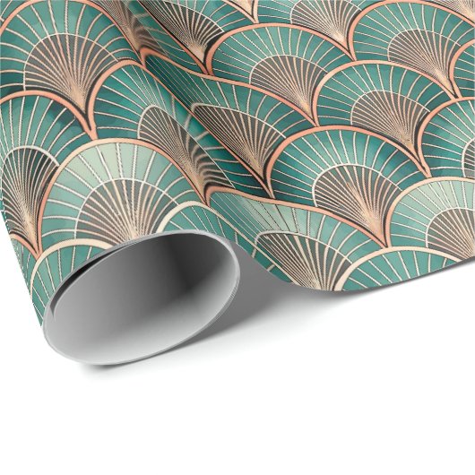 Süßes Art Deco-Fliesenmuster Geschenkpapier (Rolleneckpunkt)