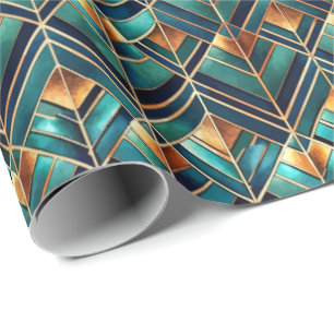 Süßes Art Deco-Fliesenmuster Geschenkpapier