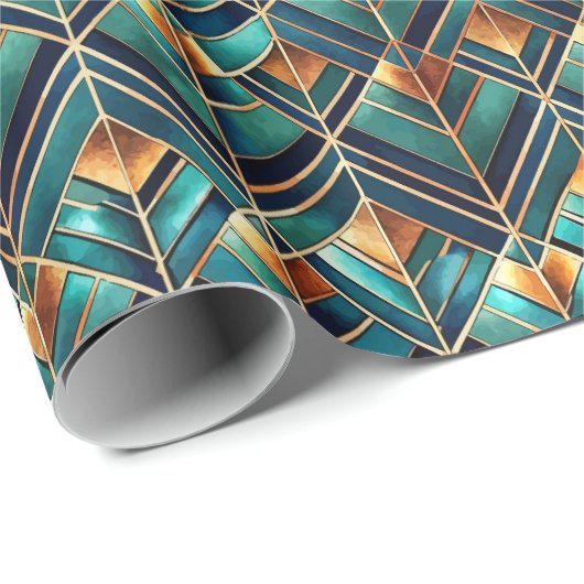 Süßes Art Deco-Fliesenmuster Geschenkpapier (Rolleneckpunkt)