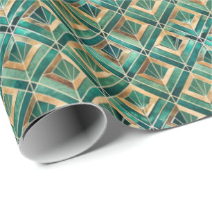 Süßes Art Deco-Fliesenmuster Geschenkpapier