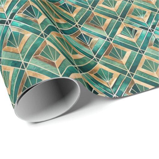 Süßes Art Deco-Fliesenmuster Geschenkpapier (Rolleneckpunkt)