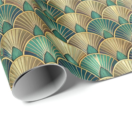 Süßes Art Deco-Fliesenmuster Geschenkpapier (Rolleneckpunkt)