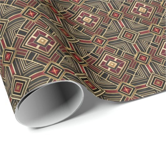 Süßes Art Deco-Fliesenmuster Geschenkpapier (Rolleneckpunkt)