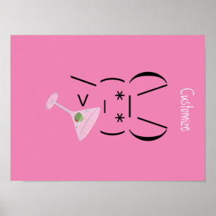 Süßes ASCII-Häschen mit Martini Thunder_Cove Poster