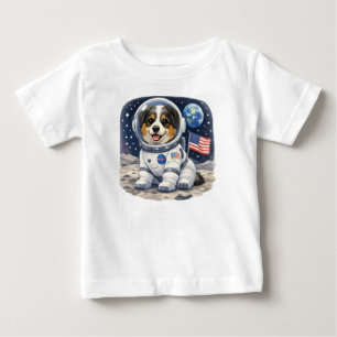 Süßes Astronauten-Welpen-Kindermotiv – Weltraumabe Baby T-shirt
