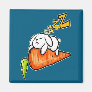 Süßes auf Kaninchen-Schlafkarotte Ostern Magnet